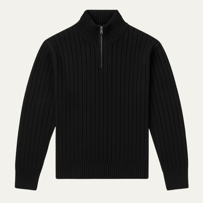 Classic Men's Black Crew Neck Sweater - Nocini