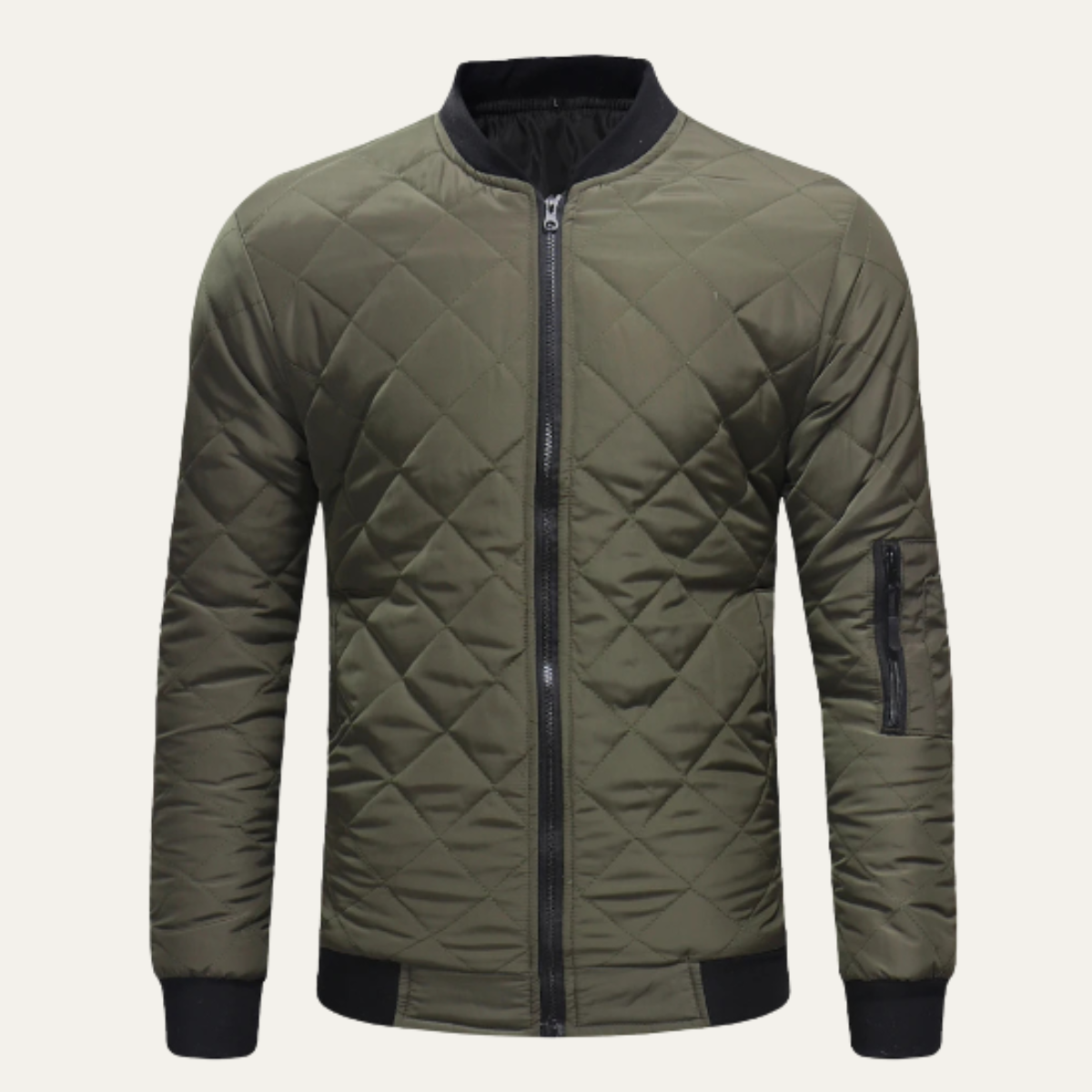 Slim Fit Men's Quilted Zipper Jacket - Nocini