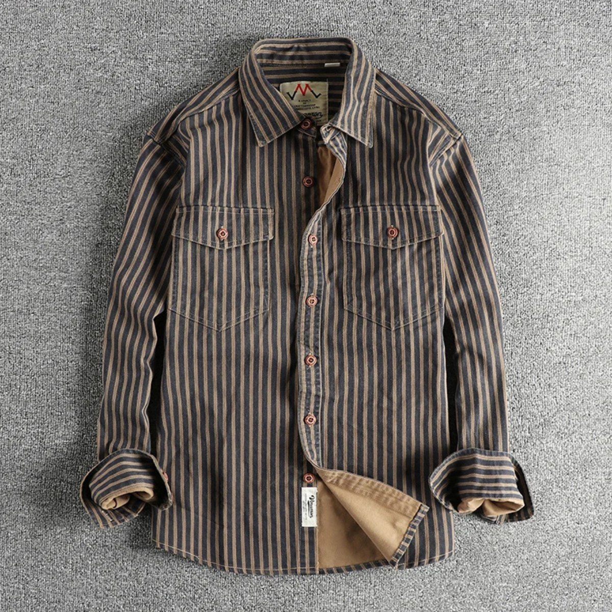 Classic Men's Striped Button Down Casual Shirt