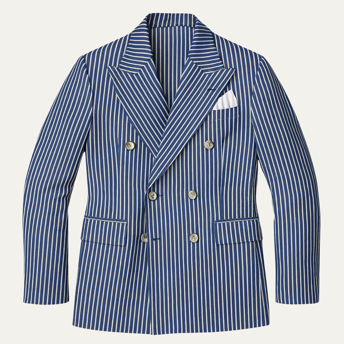 Classic Navy Striped Men's Blazer Suit - Nocini