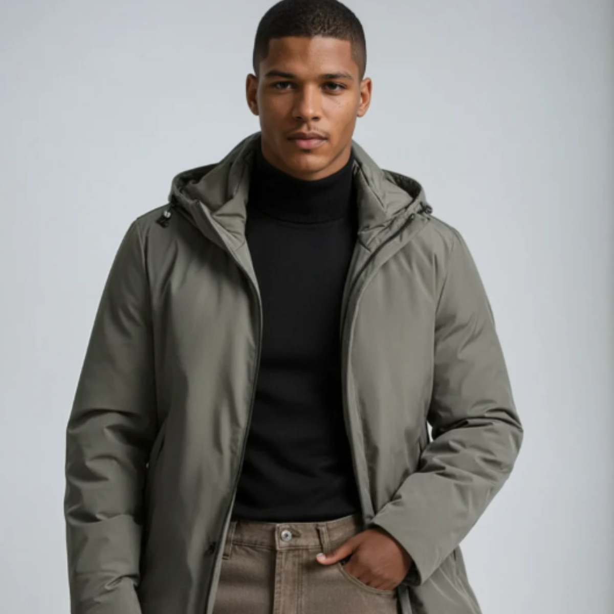 Men's Insulated Classic Hooded Winter Parka Coat