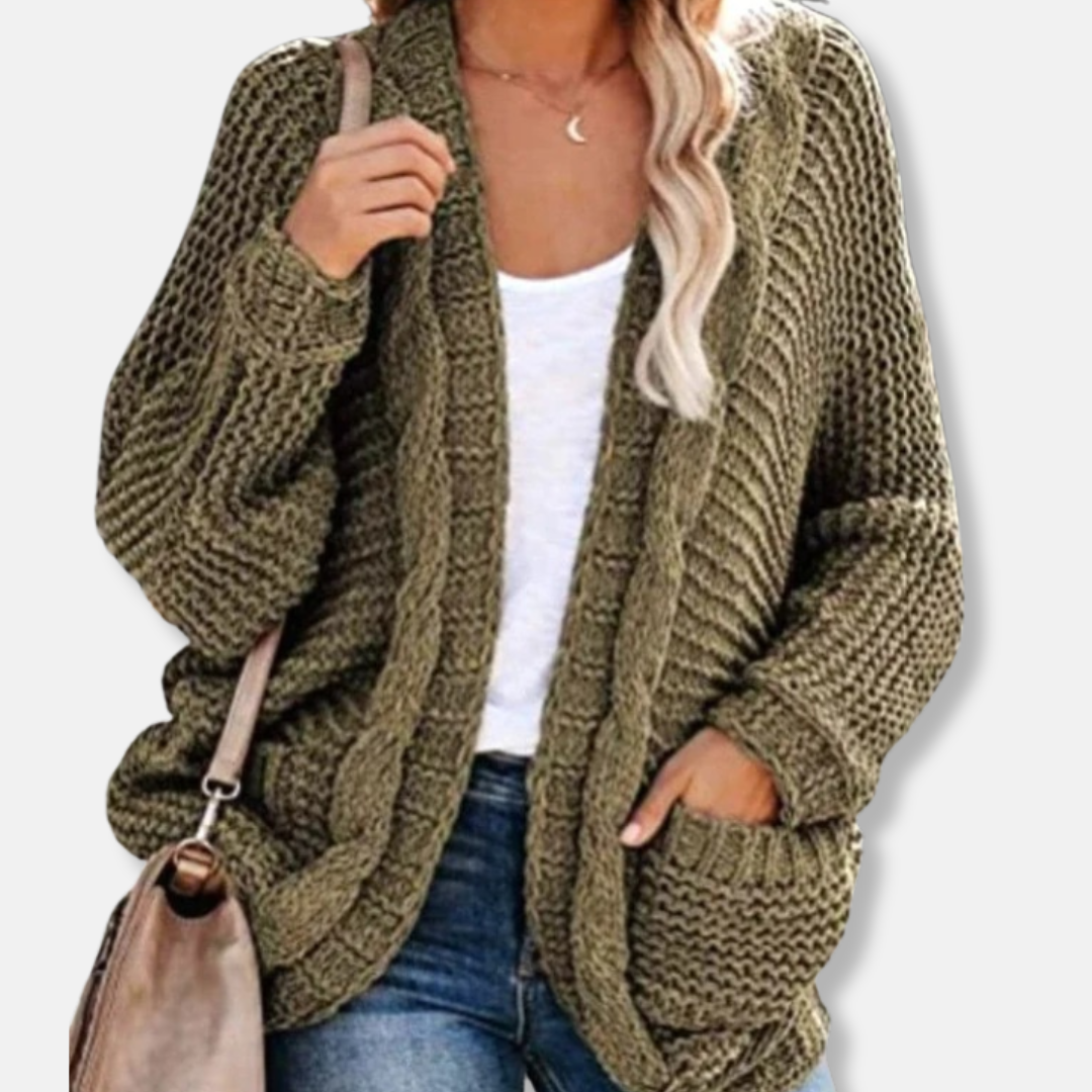 Cozy Oversized Wool Open Front Cardigan