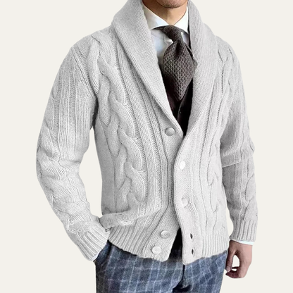Cozy Men's Cable Knit Button Cardigan Sweater