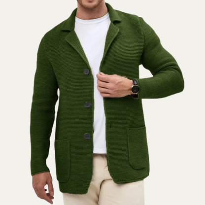 Cozy Men's Knit Button Front Cardigan Sweater