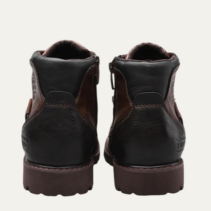 Tough Leather Military Style Ankle Boots
