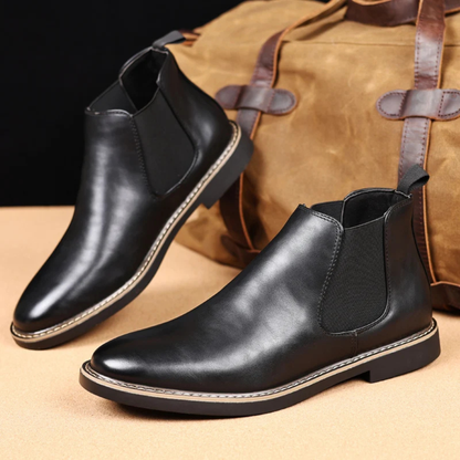Stylish Men's Genuine Leather Chelsea Ankle Boots