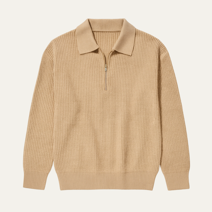 Cozy Mens Thick Cable Knit Half Zip Jumper - Nocini