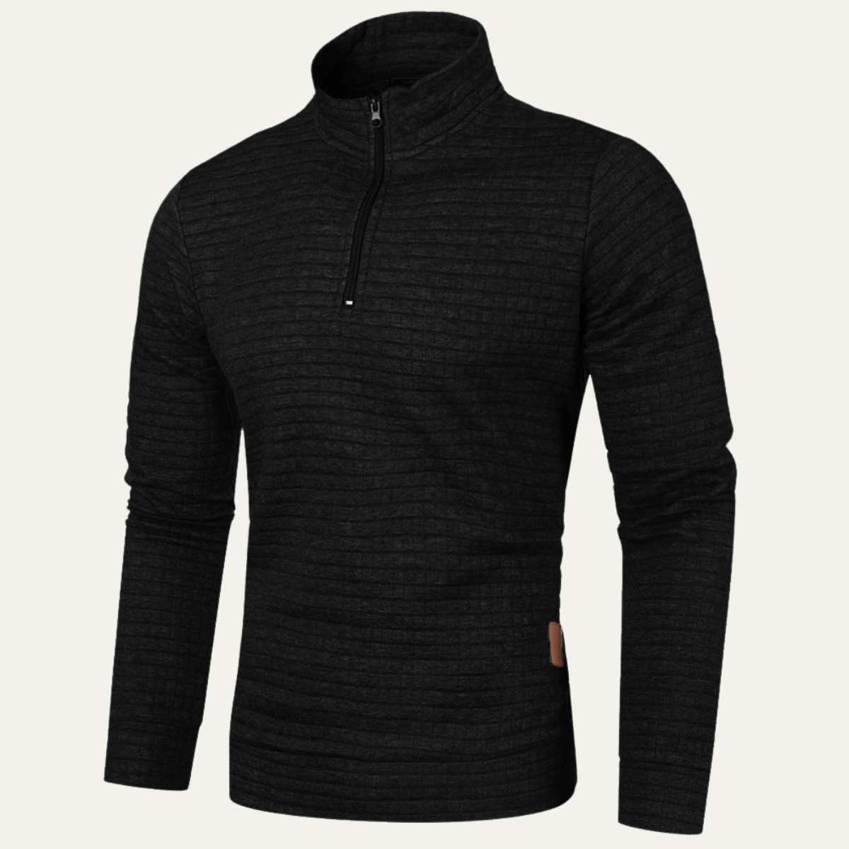 Slim Fit Men's Breathable Quilted Zip Sweater