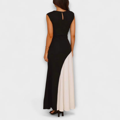 Elegant Black and White Party Dress for Women
