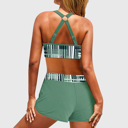 Classic High Waist Ribbed Swimsuit Bikini