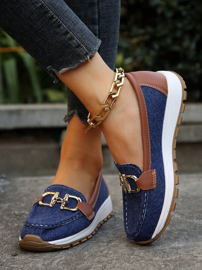 Elegant Slip On Buckle Shoes for Women