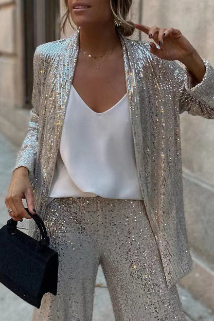 Glittering Sequin Business Suit for Women