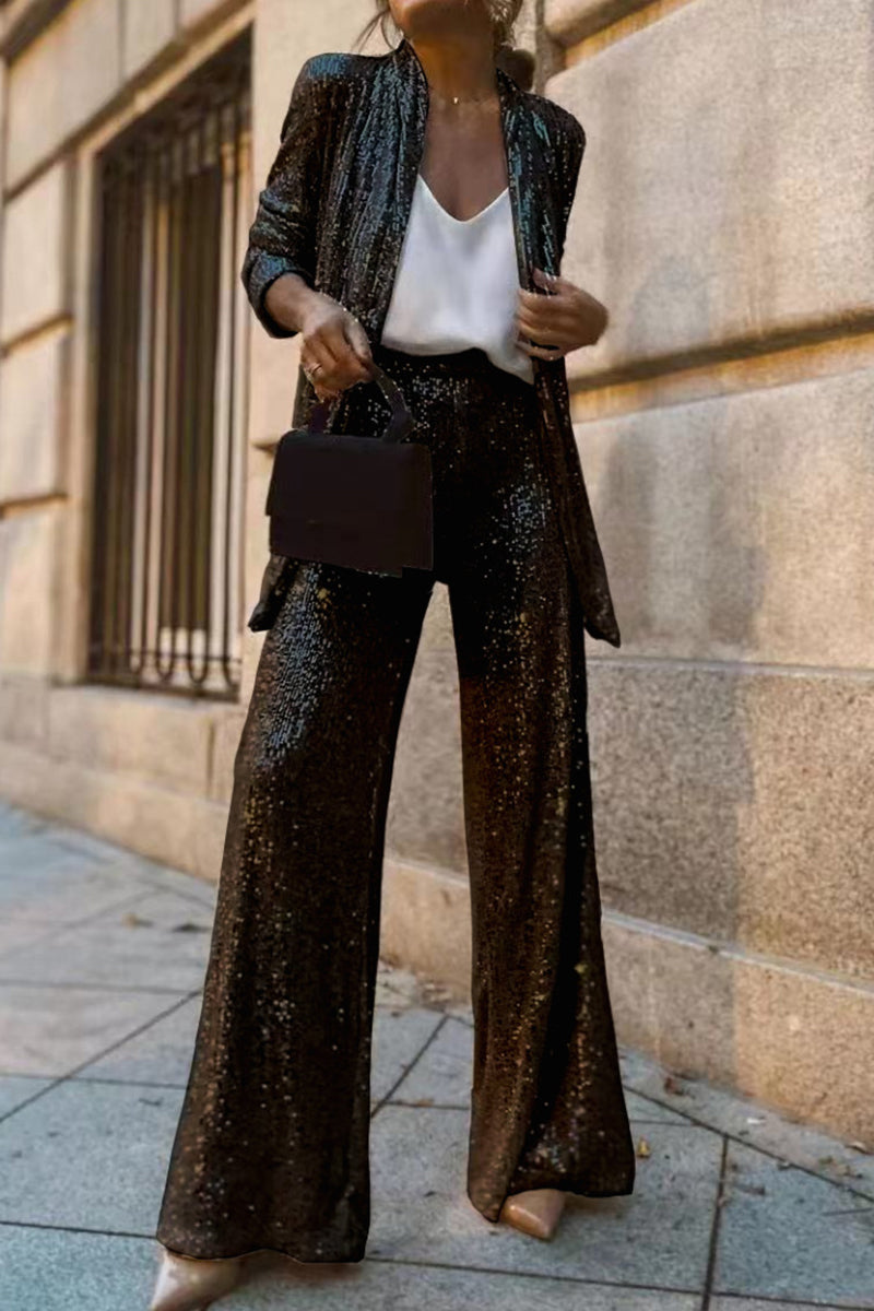 Glittering Sequin Business Suit for Women