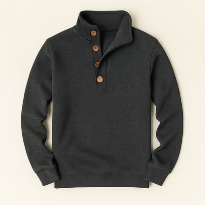Premium Men's Charcoal Crew Neck Knit Sweater - Nocini