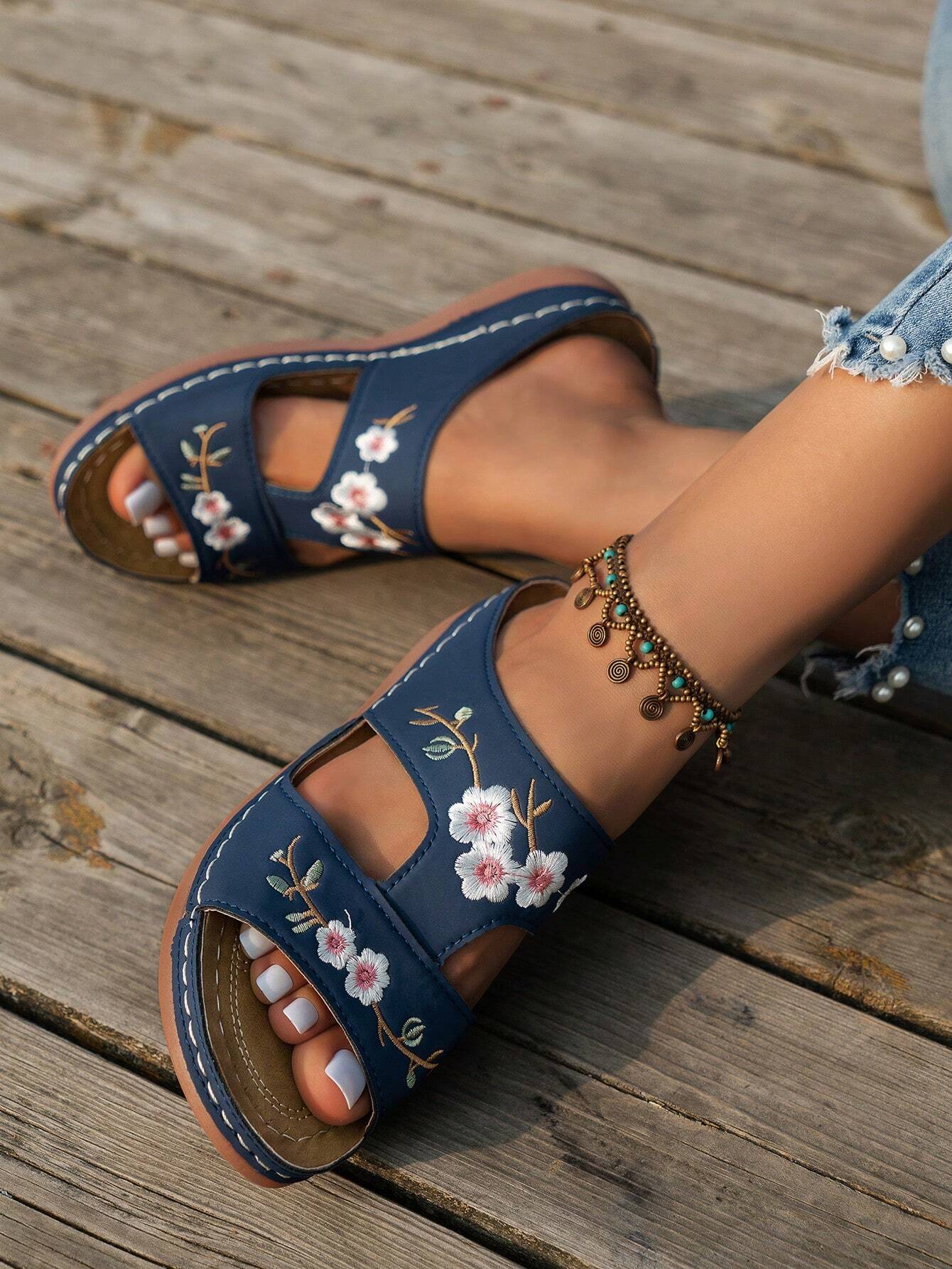 Women's Flower High Heel Sandals