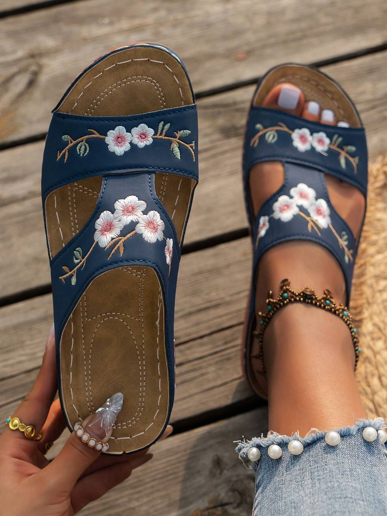 Women's Flower High Heel Sandals