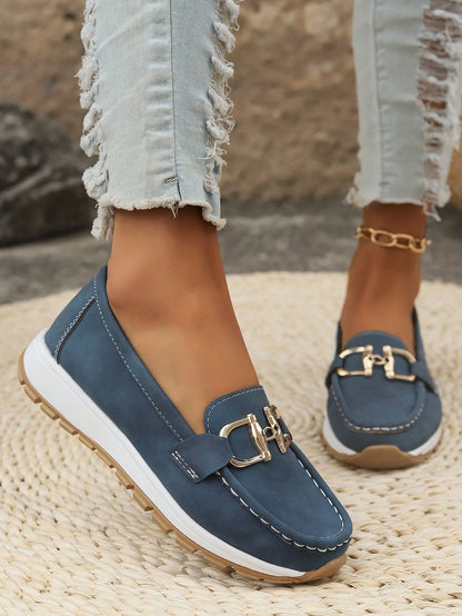 Elegant Slip On Buckle Shoes for Women