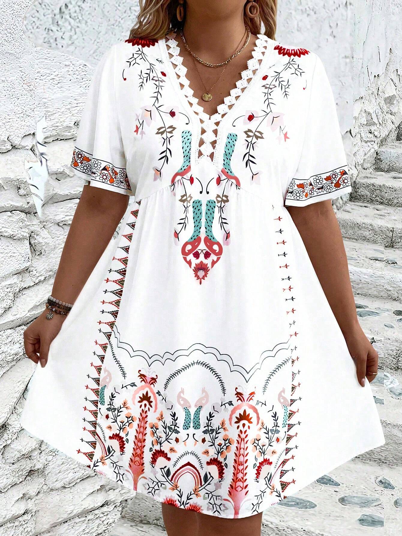 Curvy Chic Bohemian Midi Dress