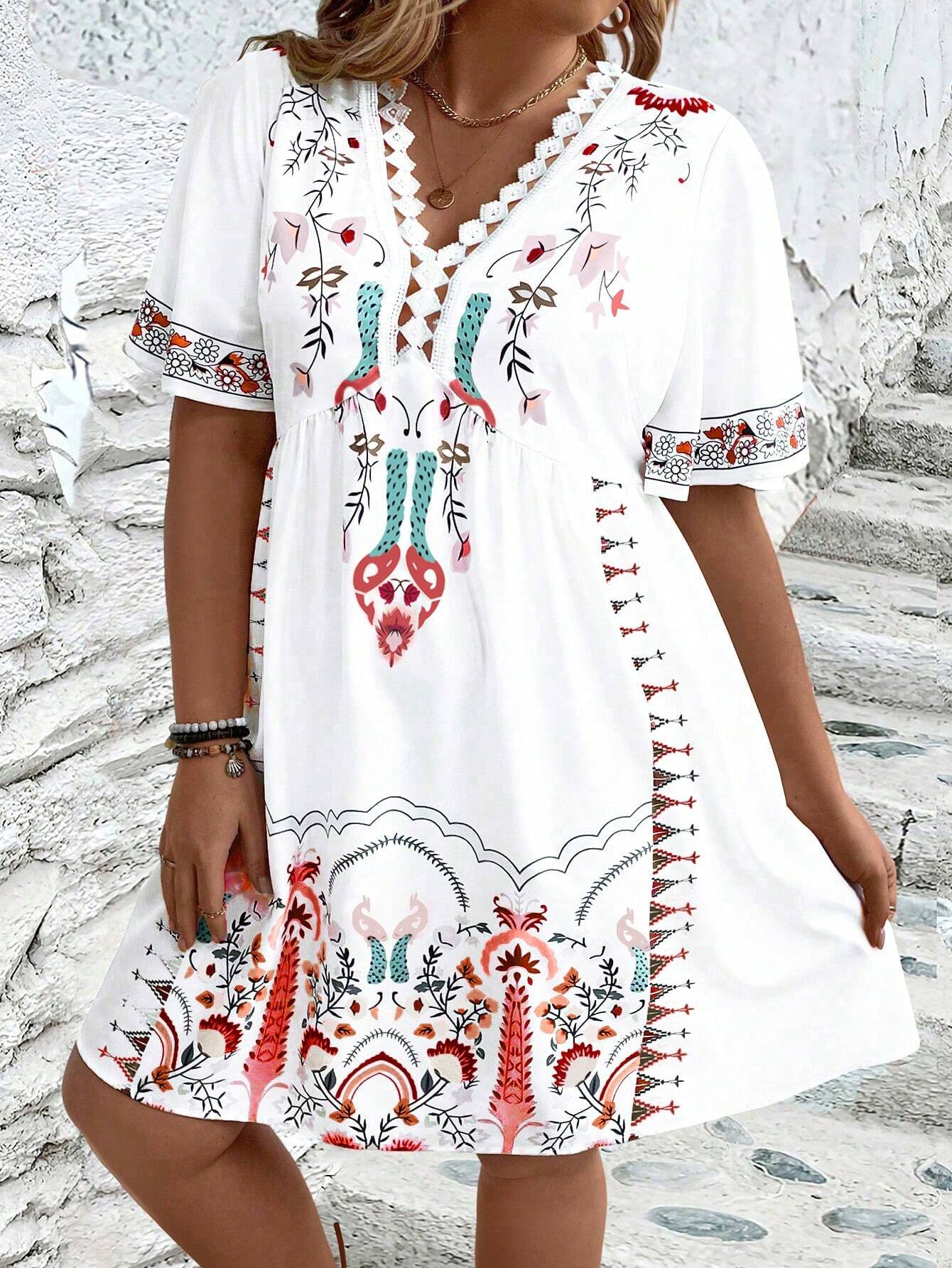 Curvy Chic Bohemian Midi Dress