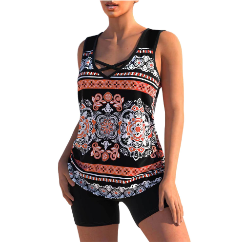 Women's Swimsuit Set - V Neck - Halter Top Swimwear