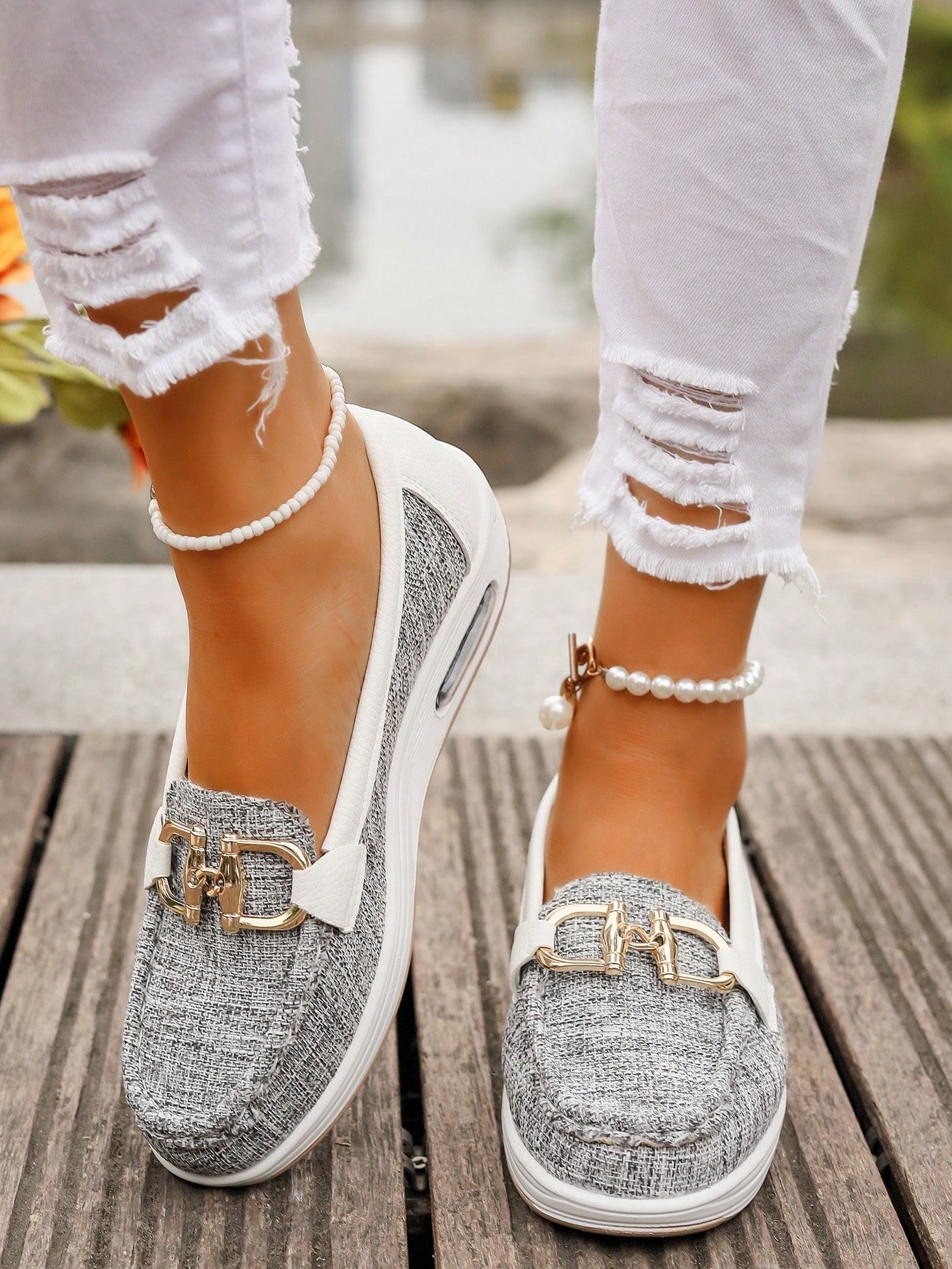 Elegant Slip On Buckle Shoes for Women