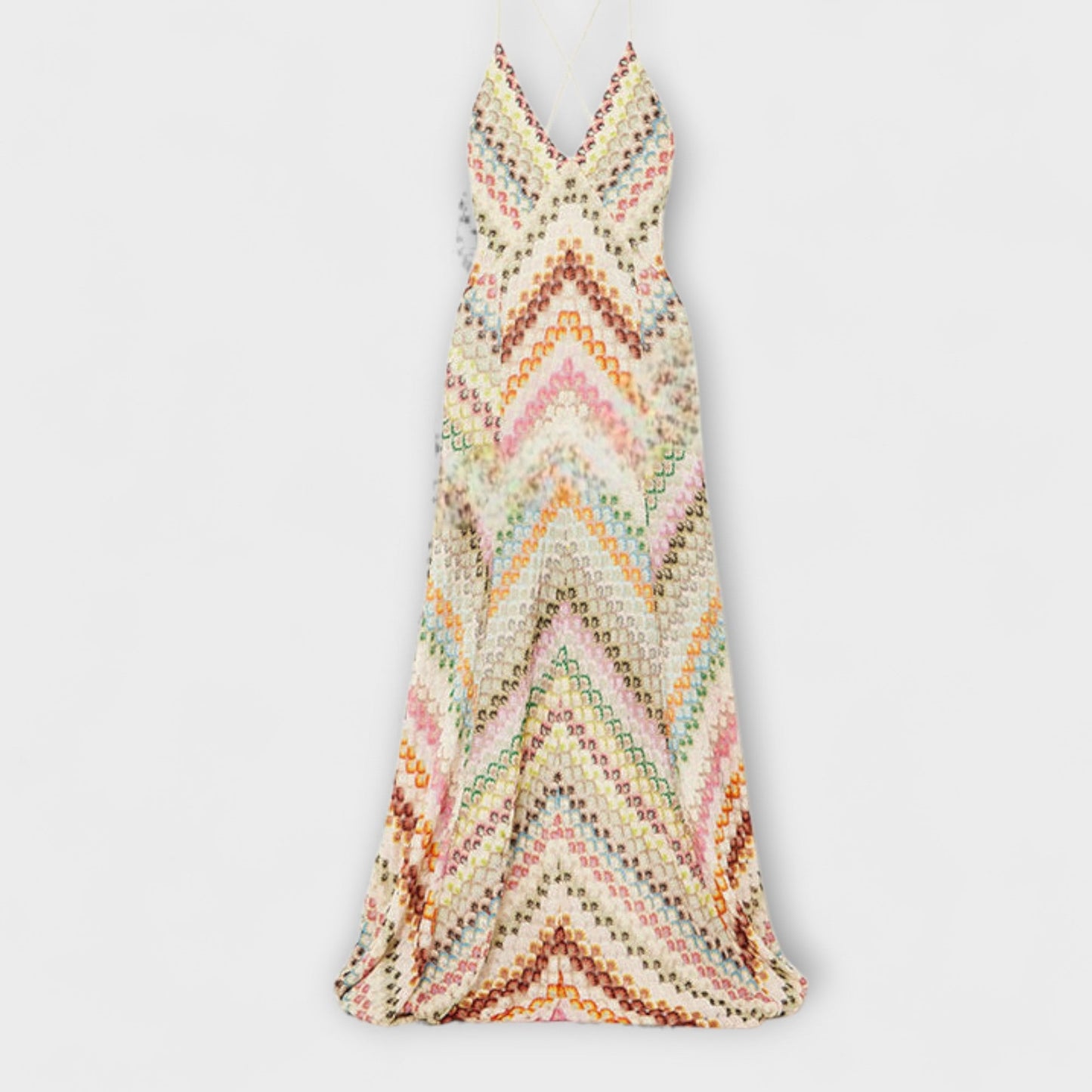 Colorful Herringbone Maxi Dress for All Events