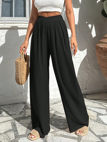 Flowy Wide Leg Comfort Trousers