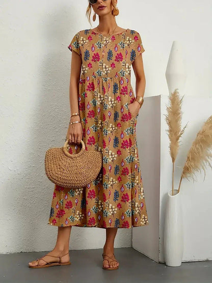 Trendy Floral Knee Length Dress