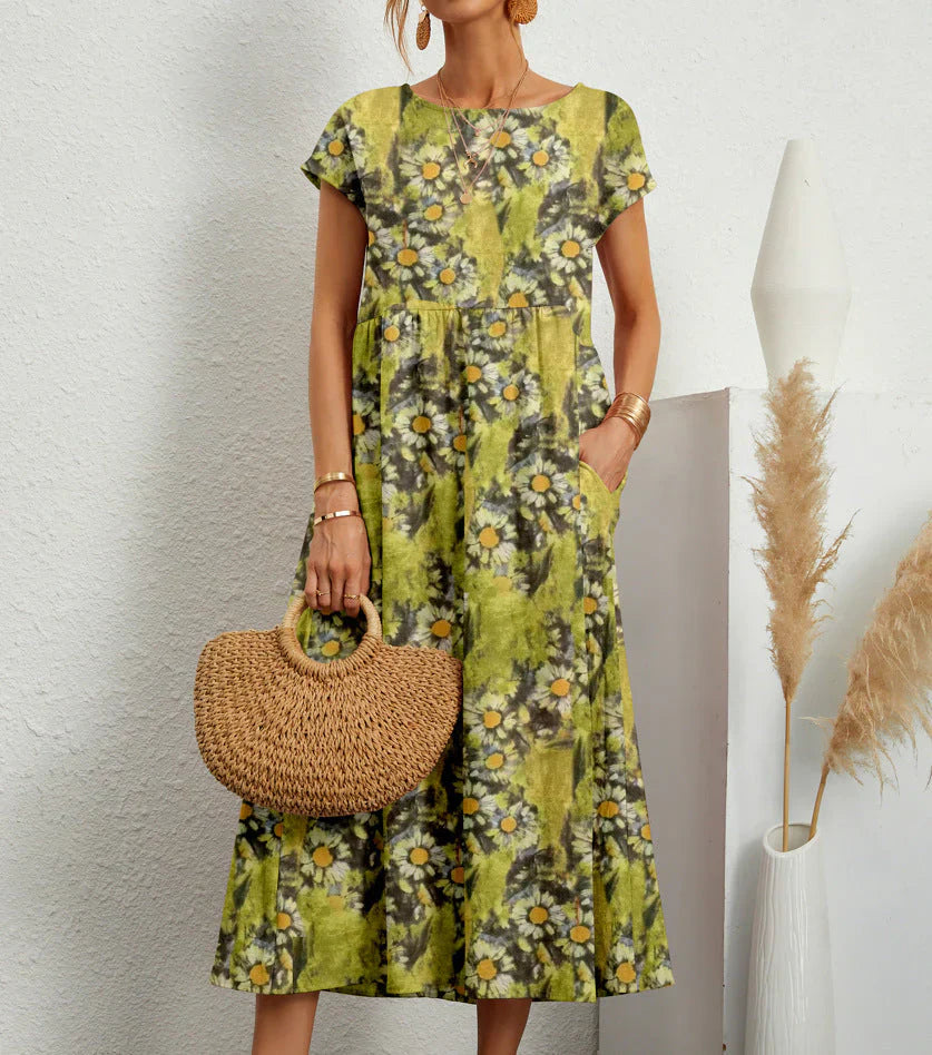 Trendy Floral Knee Length Dress