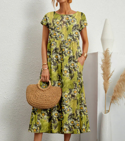 Trendy Floral Knee Length Dress