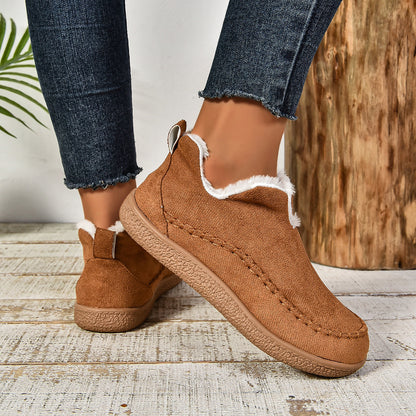 Cozy Faux Fur Ankle Boots with Grip Thick Outsole