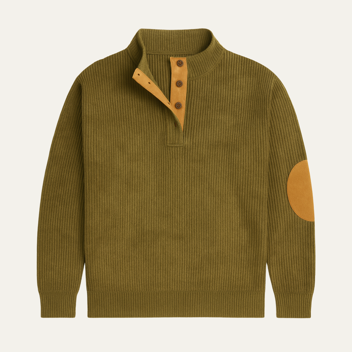 Men's Fashionable Crew Neck Ribbed Knit Sweater - Nocini