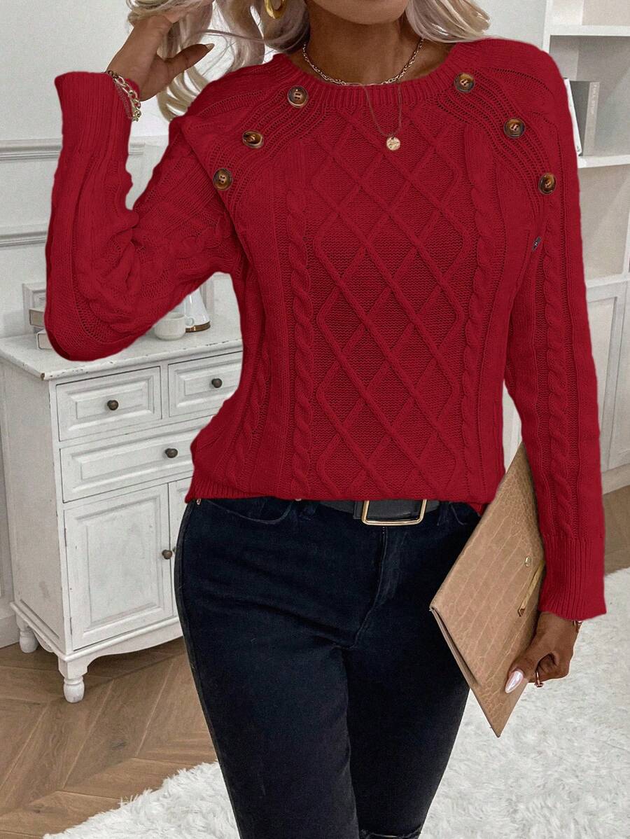 Classic Button Front Knit Sweater