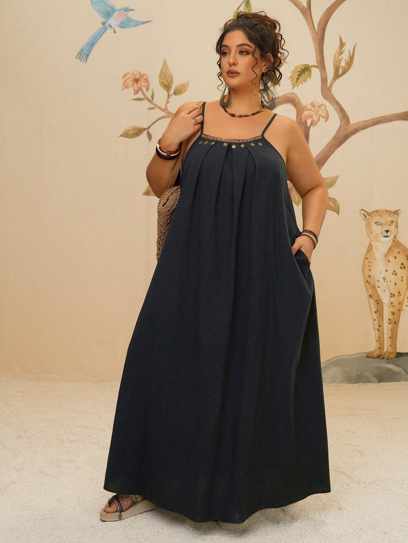 Floral Plus Size Bohemian Maxi Dress