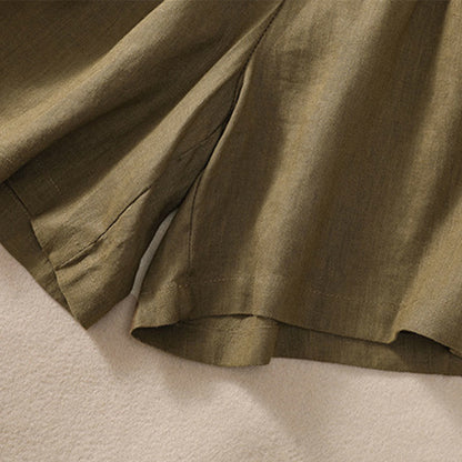 Casual Mid-Length Shorts with Elastic Waist and Tie Closure