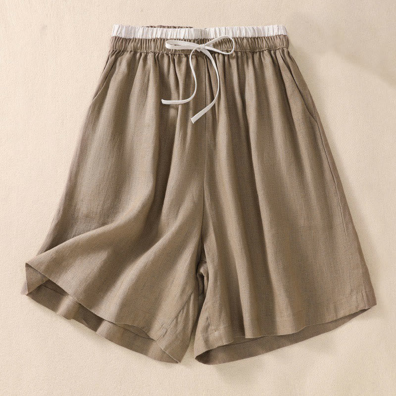 Casual Mid-Length Shorts with Elastic Waist and Tie Closure - Nocini
