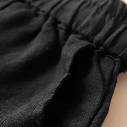 Casual Elastic Waist Shorts with Delicate Trimmed Edges