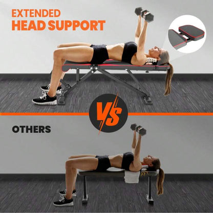 Portable Foldable Home Gym Weight Bench with Bands