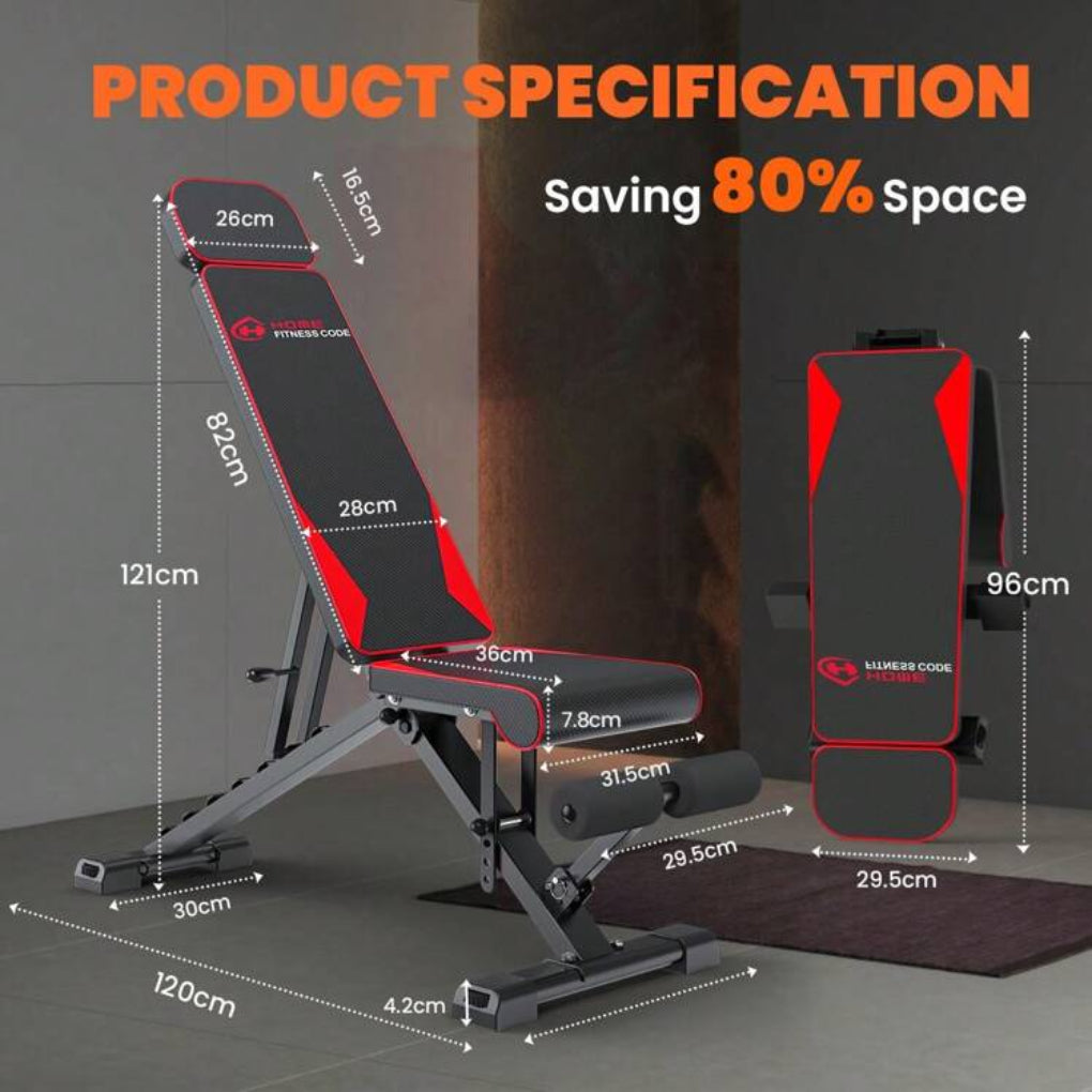 Portable Foldable Home Gym Weight Bench with Bands - Olytrend