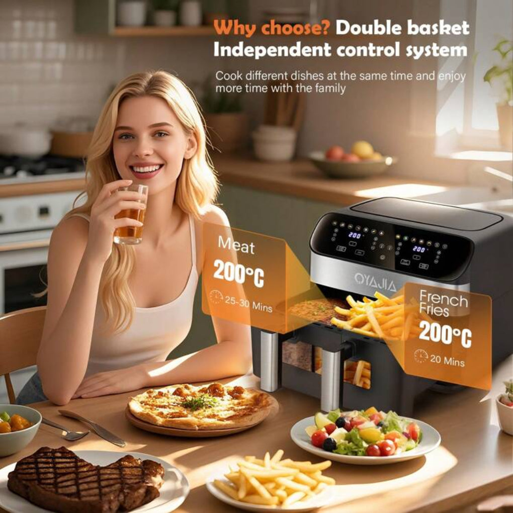 Large Capacity 2 Basket Digital Air Fryer Oven