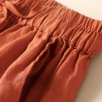Casual Elastic Waist Shorts with Delicate Trimmed Edges