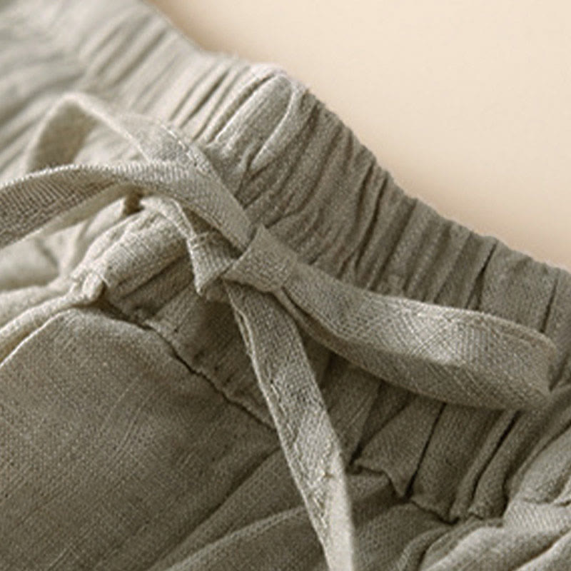 Casual Elastic Waist Shorts with Delicate Trimmed Edges