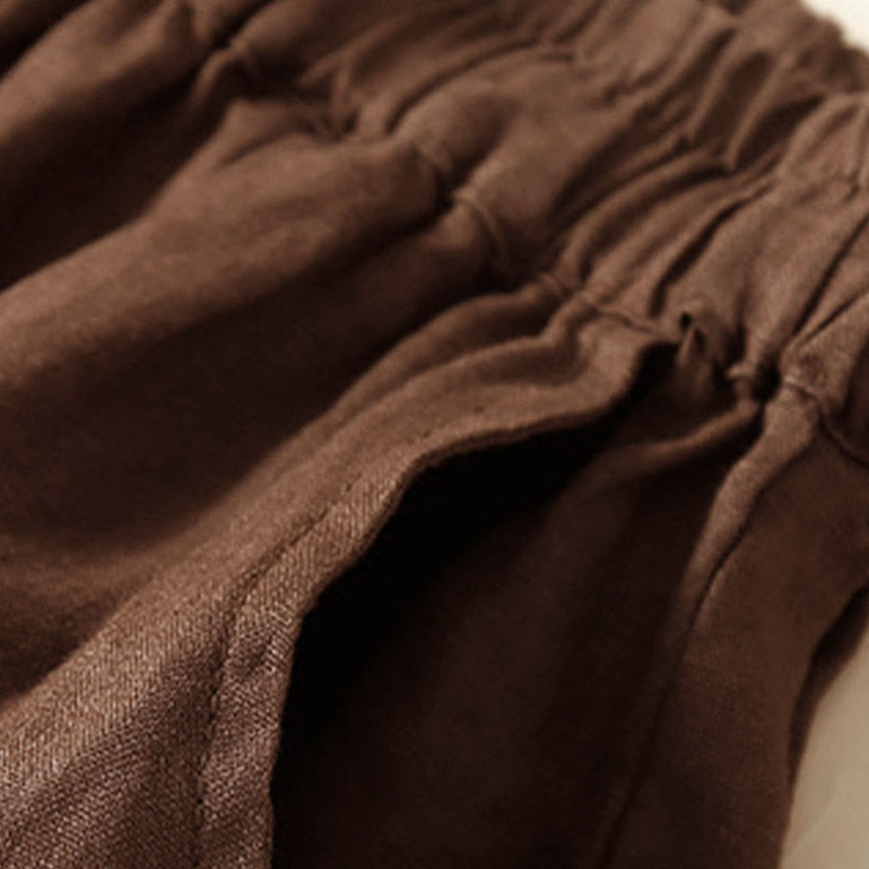 Casual Elastic Waist Shorts with Delicate Trimmed Edges