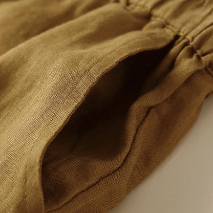 Casual Elastic Waist Shorts with Delicate Trimmed Edges