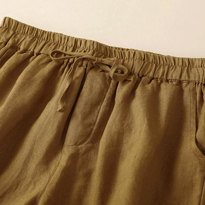 Casual Elastic Waist Shorts with Delicate Trimmed Edges
