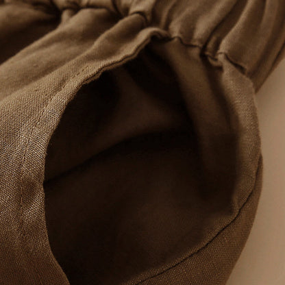 Casual Elastic Waist Shorts with Delicate Trimmed Edges