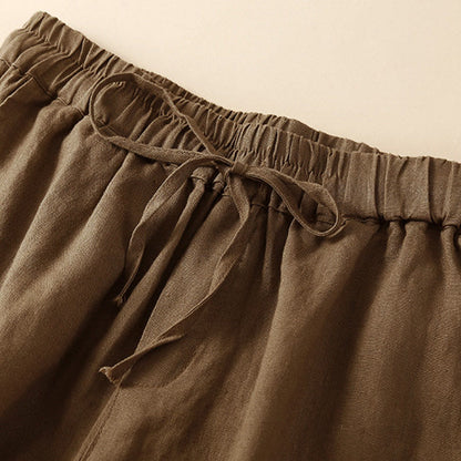 Casual Elastic Waist Shorts with Delicate Trimmed Edges