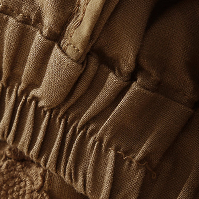 Casual Elastic Waist Shorts with Delicate Trimmed Edges