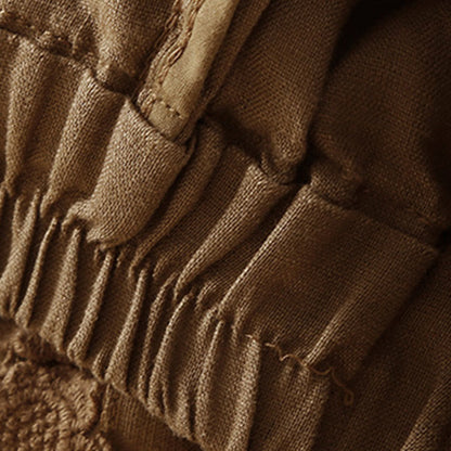 Casual Elastic Waist Shorts with Delicate Trimmed Edges