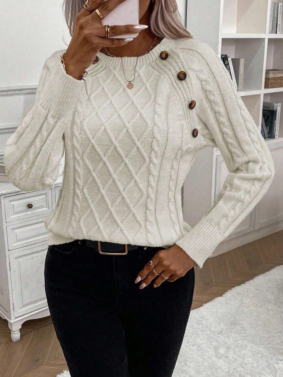Classic Button Front Knit Sweater